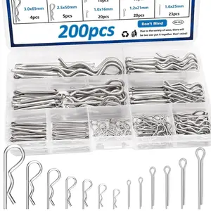 200 counts Cotter Pins 13-Values Cotter Pin Assortment Kit 304 Stainless Steel Cotter Pins Hitch Pin Clip Tractor Cotter Pin Used for Hitch Pin Lock System, Trucks, Engine gift