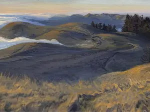 Fog Rolling in, Over Mt Tam - High Quality Print