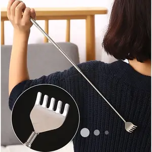 1Pc Adjustable Back Scratcher Stainless Steel Back Telescopic Portable Extendable Claw Extender Tickle Stick Massage Tool