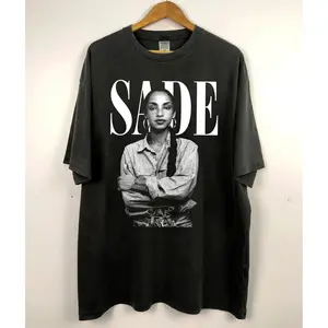 Vintage 90s Sade T Shirt Expressing Love Music Tour Crewneck Sade Pop Culture Fan Apparel Tropical Round Neck Short Sleeve Top