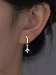 Rhinestone Flower Shaped Dangle Earrings (1 Pair), Floral Earrings, Elegant Jewelry for Women, Fashion Jewelry for Party, Daily Clothing Decor, Trendy All-match & Exquisite Jewelry for Birthday Gift