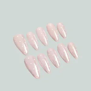 Glowi Nails | ROSE POLKA | Glow-In-The-Dark Set | Luxury Designer Handmade 3D Press-on Nails