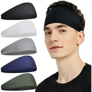 Sports Headbands for Men (5 Pack),Moisture Wicking Workout Headband, Sweatband Headbands for Running,Cycling,Football,Yoga,Hairband for Women and Men