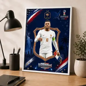 Kylian Mbappe Poster, France Soccer 2026 Poster, Home Decor Gift (No Framed)