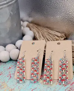 Mushroom Rectangle Bar Earrings