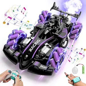 [Sale] Gesture Sensing RC Stunt Car for Kids, 4WD 360° Drift Off-Road Toy Car with Light, Music & Spray, Hand Controlled & Remote Control Car Gift for Boys Girls Ages 6-12, Drift Car Purple/Green