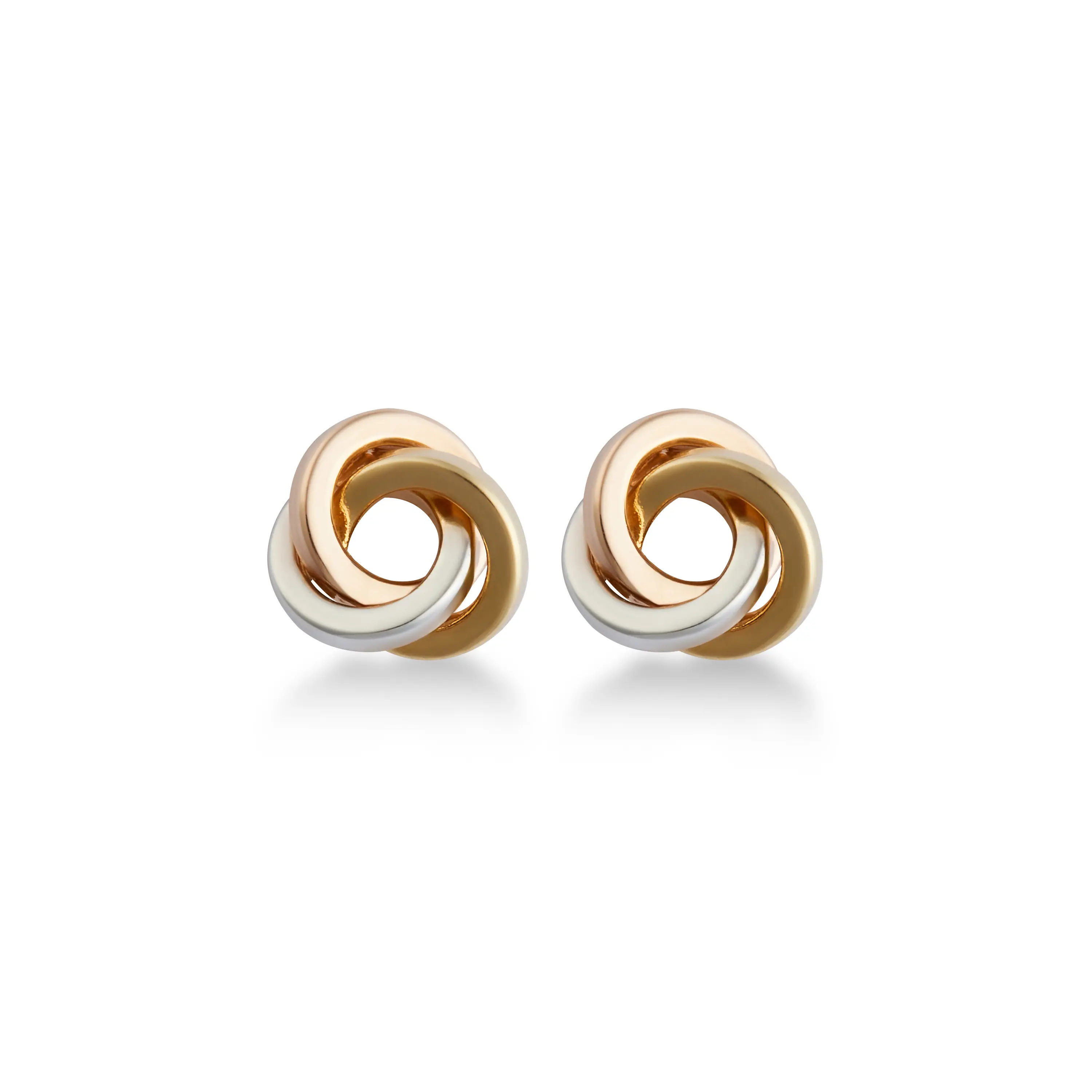 Oñate 18K Tri-Color Gold Interlocking Knot Earrings