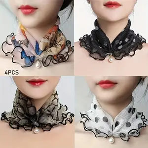Spring Summer Autumn Korean Style Mesh Knit Scarf, Neck Protection Shawl, Casual Soft Scarf, Thin Fashion Versatile Half Decoration Scarf