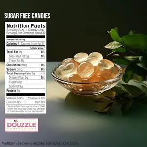 DOUzzle Sugar Free Orange Hard Candy Drops, Dye Free (Pack of 1) Individually Wrapped Candies - Healthy Low Calorie Snack, Gluten Free, All Natural, No Preservatives, No Aftertaste - Kosher Parve