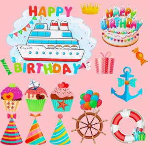 15pcs Cruise Door Magnets Suitable for Cruise Ship Refrigerator Door - Non-Damaging Rubber Stickers, Nautical Decorations for Cruise, Birthday Cruise Fridge Magnets, Home Decor (No to Ship Refrigerator)