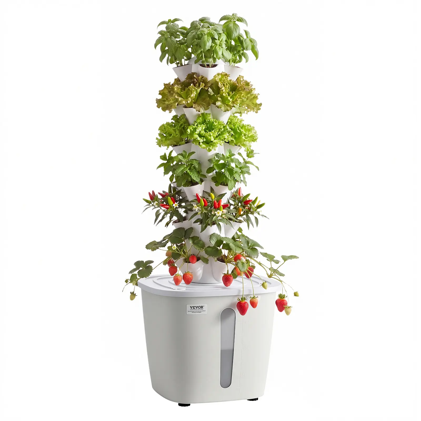 【SummerFinds】VEVOR 6-Tier Vertical Hydroponic Tower Indoor Gardening System - Garden Plant Supplies, 30 Plant Pods, App Control, 20L Water Tank & Pump, Assembly Required, Beginner-Friendly Germination Kit for Indoor Herbs, Father's Day Gift, Plant Growing