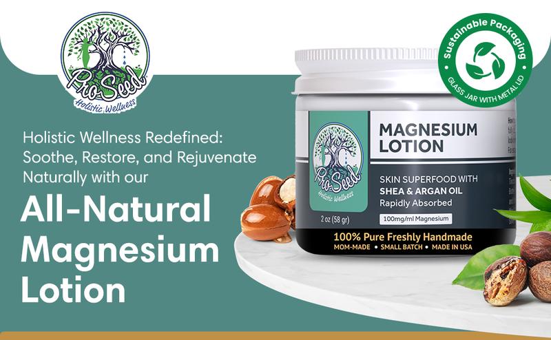 All-Natural Magnesium Lotion 3000MG/oz - Vegan, Handmade, Non-GMO, Rejuvenating, Sleep Enhancing, Body Care with Aloe, Moisturizing & Skin Repair