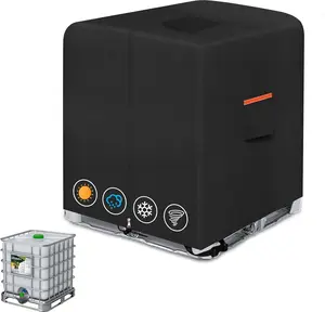IBC Tote CoverZipper IBC Tote CoverFit 275 Gallon Water Tank600D Heavy Duty  and Sunscreen Materialblack