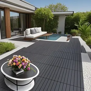 2FT Patio Deck Tiles, DIY Module Interlocking Decking Tiles Floor,Easy and Quick Installation Court Tiles for Porch Poolside Outdoor and Indoor 24pcs