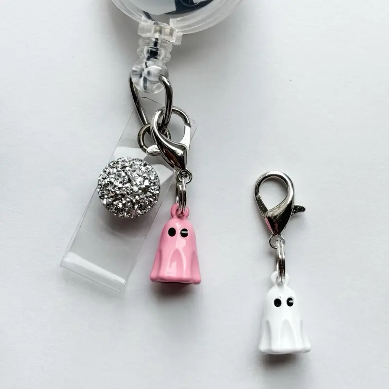 Casual Fun Cute Designs Mini Ghost Badge Reel Charm - 1 Charm, 1-Size, Badge Reel Not Included