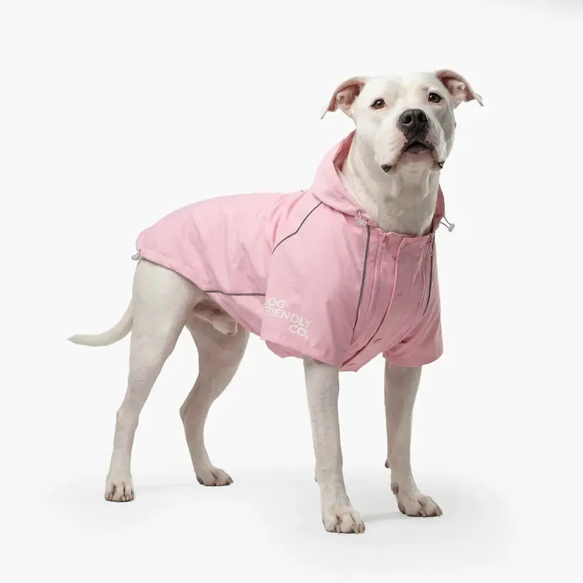 Storm Pro Dog Raincoat, Pet Rainwear with Adjustable Zips, Harness Clip Slot, Practical Fit, Shorten-Lengthen Design, Stays Dry