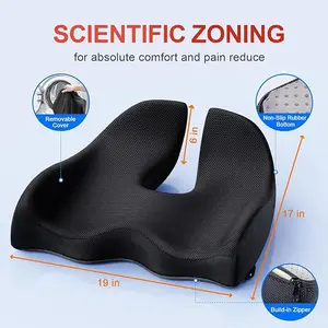 X Large Memory Seat Cushion for Office Chair Ergonomic Cushions Butt Pillow for Pressure Relief Sciatica & Pain Relief Memory Foam for Long Sitting for Gaming Chair and Car Seat