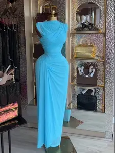 PULKRITU Elegant Women's Ruched Bodycon Fitted Long Dress, Mid-Sleeve Party Gown, Sexy Birthday Formal Evening Wear, Fashionable and Stylish,Evening Birthday Party Dresses Trendy Ladies Vestidos, Womenswear