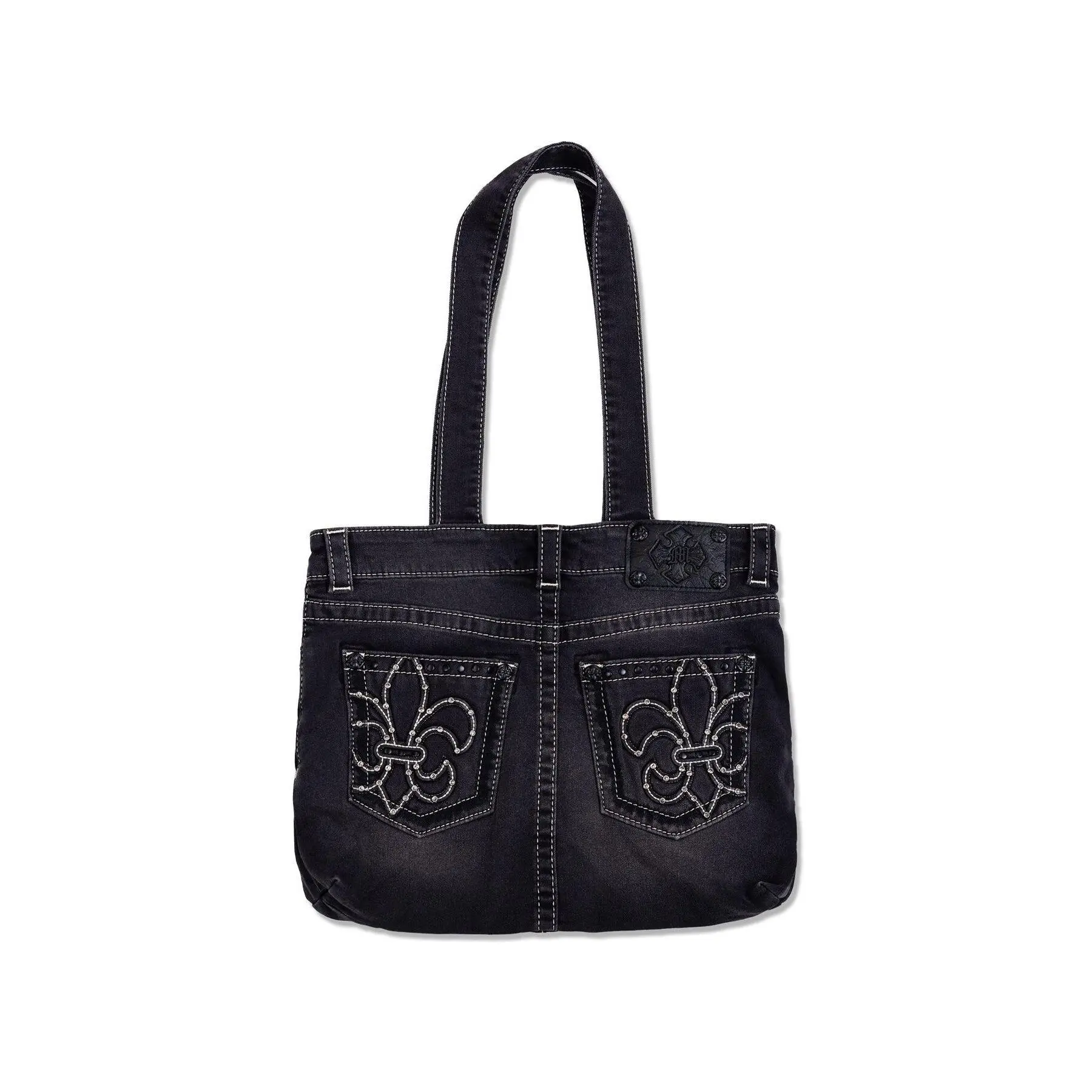 Denim Fleur De Lis Tote Bag