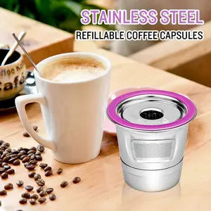 Stainless Steel Coffee Capsules Coffee Filters Cup Reusable Refillable Coffee Capsule Coffer Set for Keurig 2.0 1.0 Mini Plus