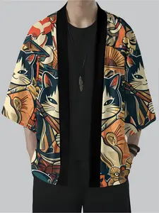 Ethnic clothing: Japanese kimono, cardigan, men's samurai clothing, shirt, coat, anime pattern