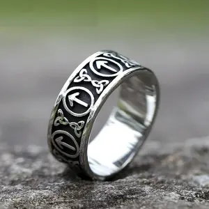 New Men's 316L Stainless Steel Rings Odin Viking Rune Amulet Ring For Teens Fashion Jewelry