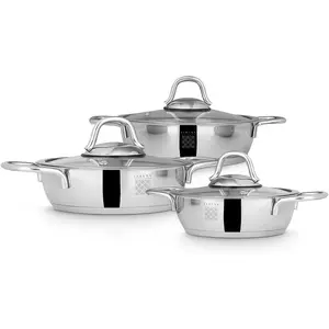 Serenk 6-Piece Everyday Non-Stick Pan Set with Lids – Non-Toxic Induction Frying Pans & Cooking Pots, Egg & Multi-Purpose Cookware Set