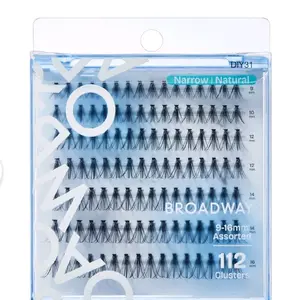 Everyday Glam Lash Clusters DIY31  - 112 Assorted Clusters for Natural Look - 9-16mm Narrow Bands - Easy Customization for Daily Wear DIY31