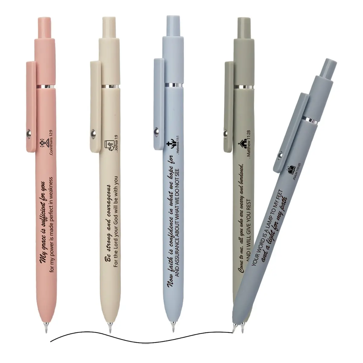 Bible Verse Gel Pen, 5/10pcs Christian Stylus Pen with Inspirational Quotes, Writing Pen for Touch Screens, Church Gift, Sunday School Student Teacher Favor, Funny Teacher Pens, Motivational Pen, Writing Stationery