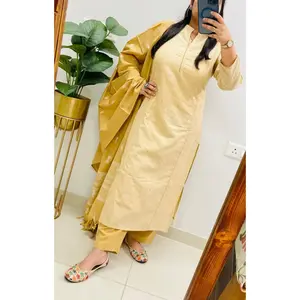 Beautiful Sober Color South Cotton Suit Set