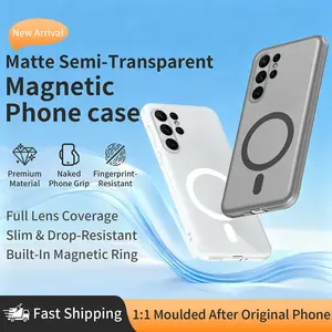 Samsung Galaxy S25 Ultra/s25 Plus/s25/s24 Ultra/s24 Plus Case, Wireless Charging Compatible Magnetic Ring Design, Shockproof Protective Cover