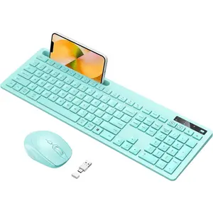 Teal  Keyboard with Phone Holder USB A & Type C Receiver Mint Keyboard and  Compatible for Windows, , MacBook/Air/Pro Computer, Green