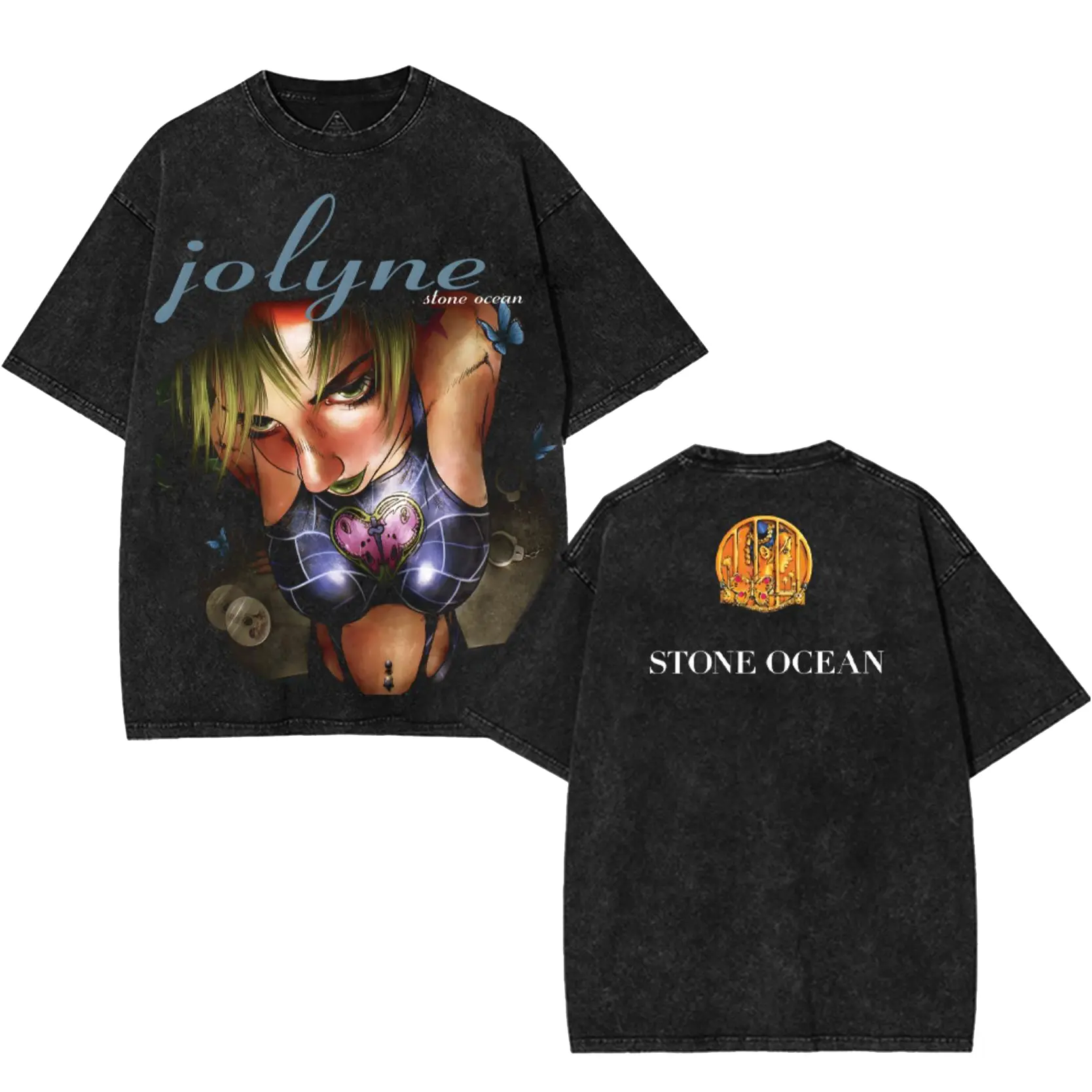 Otaku Soul - Jolyne Cujoh Stone Ocean Jojo Shirt, Hoodies, Sweatshirt Japanese Anime Double-Sided Print Washed JoJo Heavyweight Gift for Fans Fabric