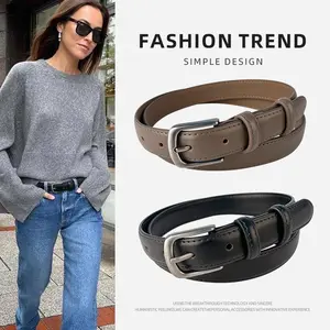 Genuine leather belt for women, cowhide trouser belt, vintage casual versatile belt, women's trouser belt in stock