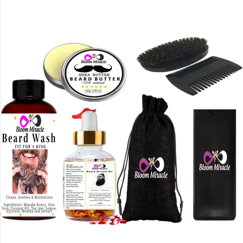 Beard Set Kit Beard Wash, Beard Balm Butter mustache care