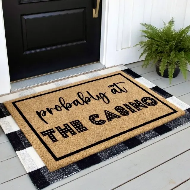 Doormat Probably At The Casino Welcome Mat Funny Door Mat Funny Gift Closing Gift Home Decor First House Gift Doormat Cute