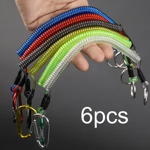 Retractable Fishing Lanyard, 6pcs/set Steel Wire Tool Lanyard, Kayak Gear Accessories for Safe Fishing, Sports Accessories