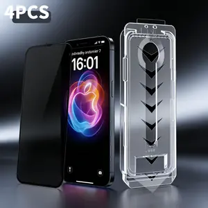 [4PCS] Screen Protector for iPhone 17 Pro Max/16/15/14/13/12, Privacy/8K HD Screen Film, Scratch-Resistant, with Plasma Electroplating Process, Crystal Clear, Easy to Install.