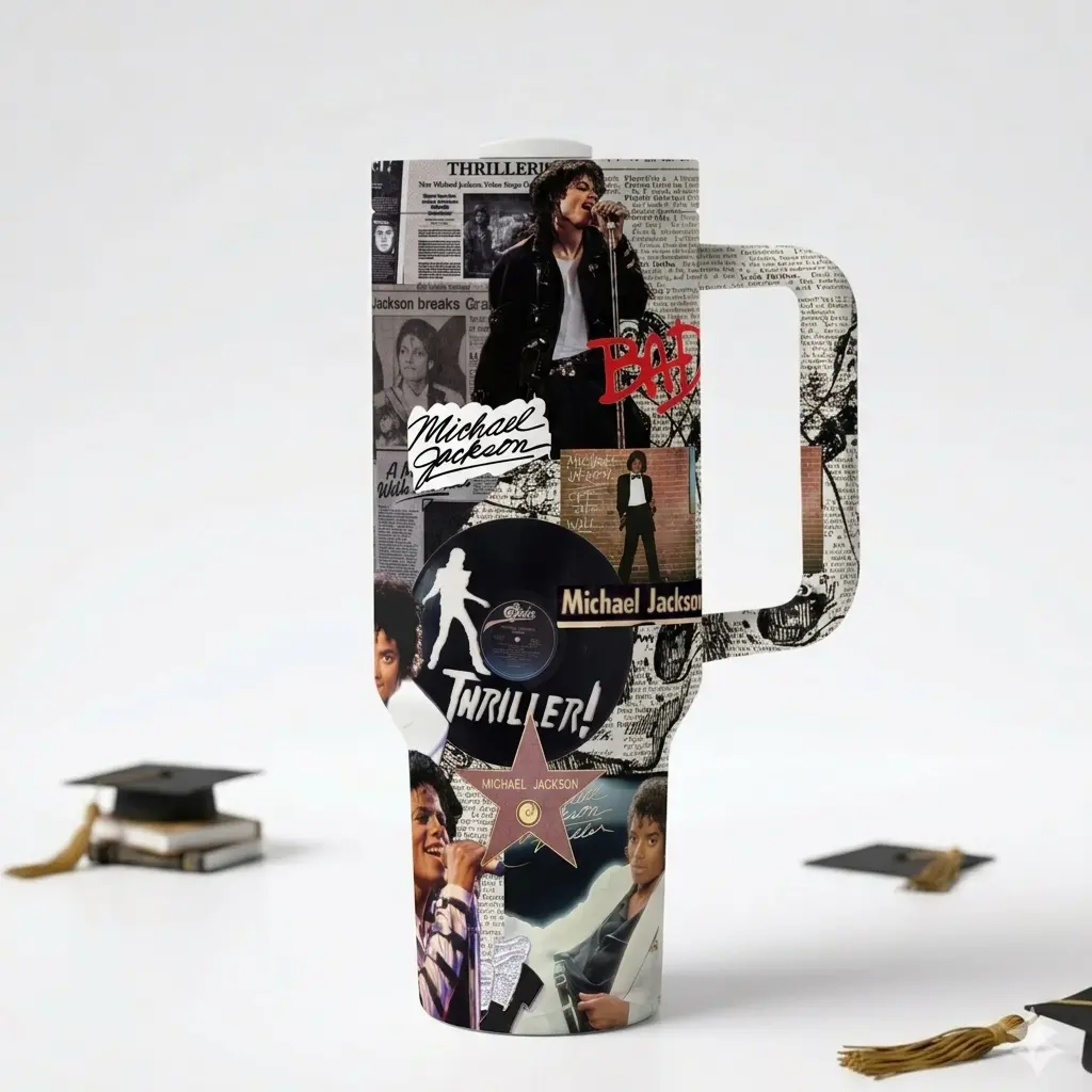 Michael Jackson King of Pop 40oz Tumbler with Handle - Thriller