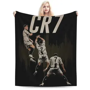 Cristiano Ronaldo Cr7 (5) Blankets Soft Warm Flannel Throw Blanket Bedding for Bed Living room Picnic Travel Home Couch Dream Weave Home