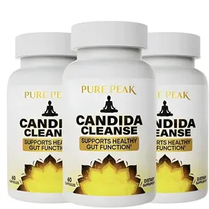 Pure Peak Natural Candida Cleanse - 60 Vegan Capsules with Probiotic & Antifungal Formula for Gut & Digestive Health Support Healthcare