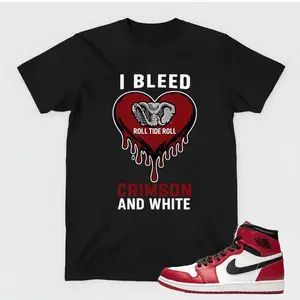 Crimson and White Alabama Sneaker Match Shirt | Roll Tide Streetwear Apparel