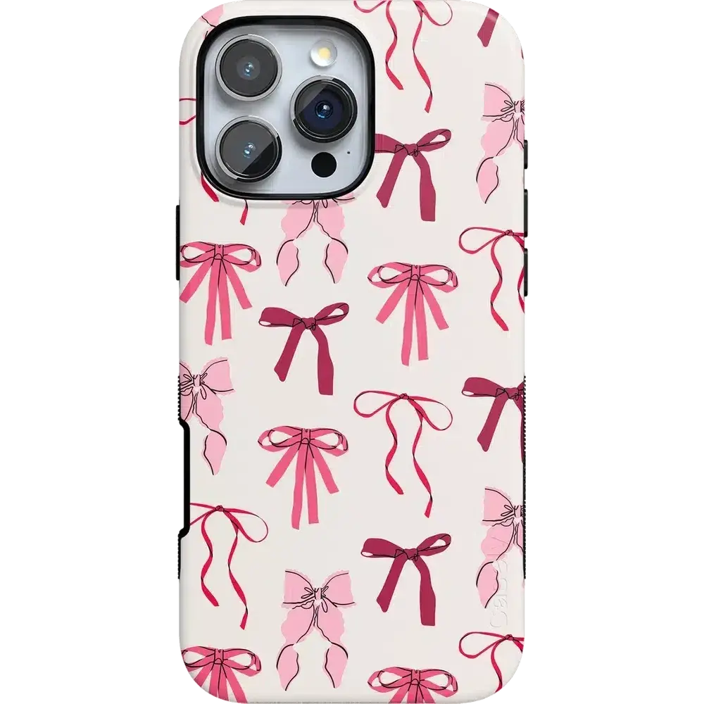 Casely iPhone 16 Pro Max Case | Lover Girlie | Pink Bows | Bold Protective Design | Compatible with MagSafe