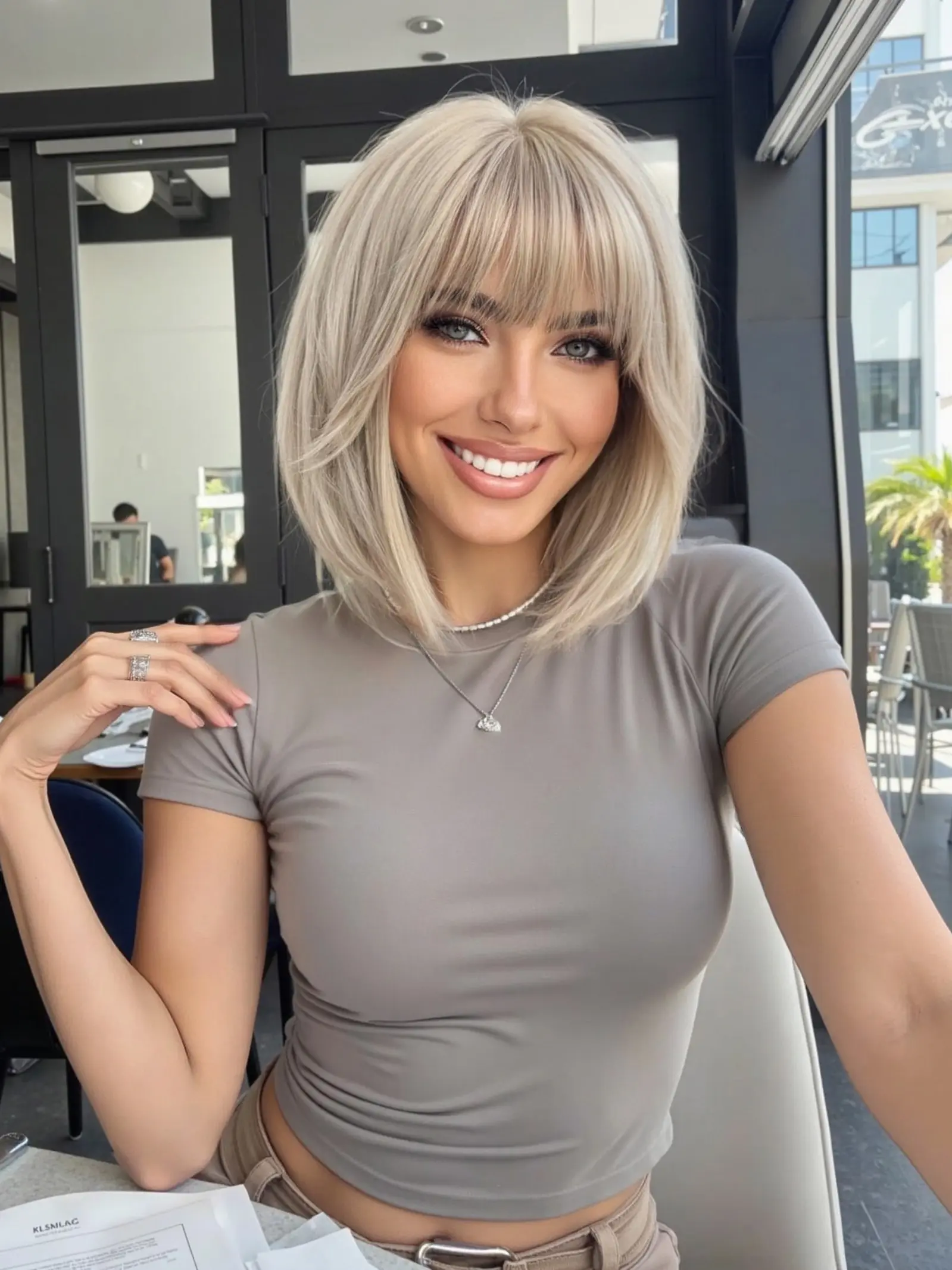 Women's Sleek Bob Wig, Synthetic Wigs, Synthetic Fiber Wig, Synthetic Hair Pieces, Short Straight Hair, 10 Inches, with Bangs, Perfect for Role Play, Cosplay & Daily Wear, All Seasons