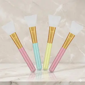4pcs Silicone Face Mask Applicators, Flexible Facial Mud Masks Applicator, Hairless Moisturizers Tools, Soft Facial Brushes for Mud, Clay, Charcoal