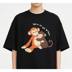 Punch The Baby Monkey T-shirt T-shirt 100% Pure Cotton Baby Monkey T-shirt