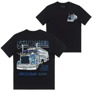 Stay Loaded Bullhauler Blues Trucker T Shirt for Men, Cattle Hauler Semi Truck Graphic Tee, Long Haul Livestock Driver Gift Shirt