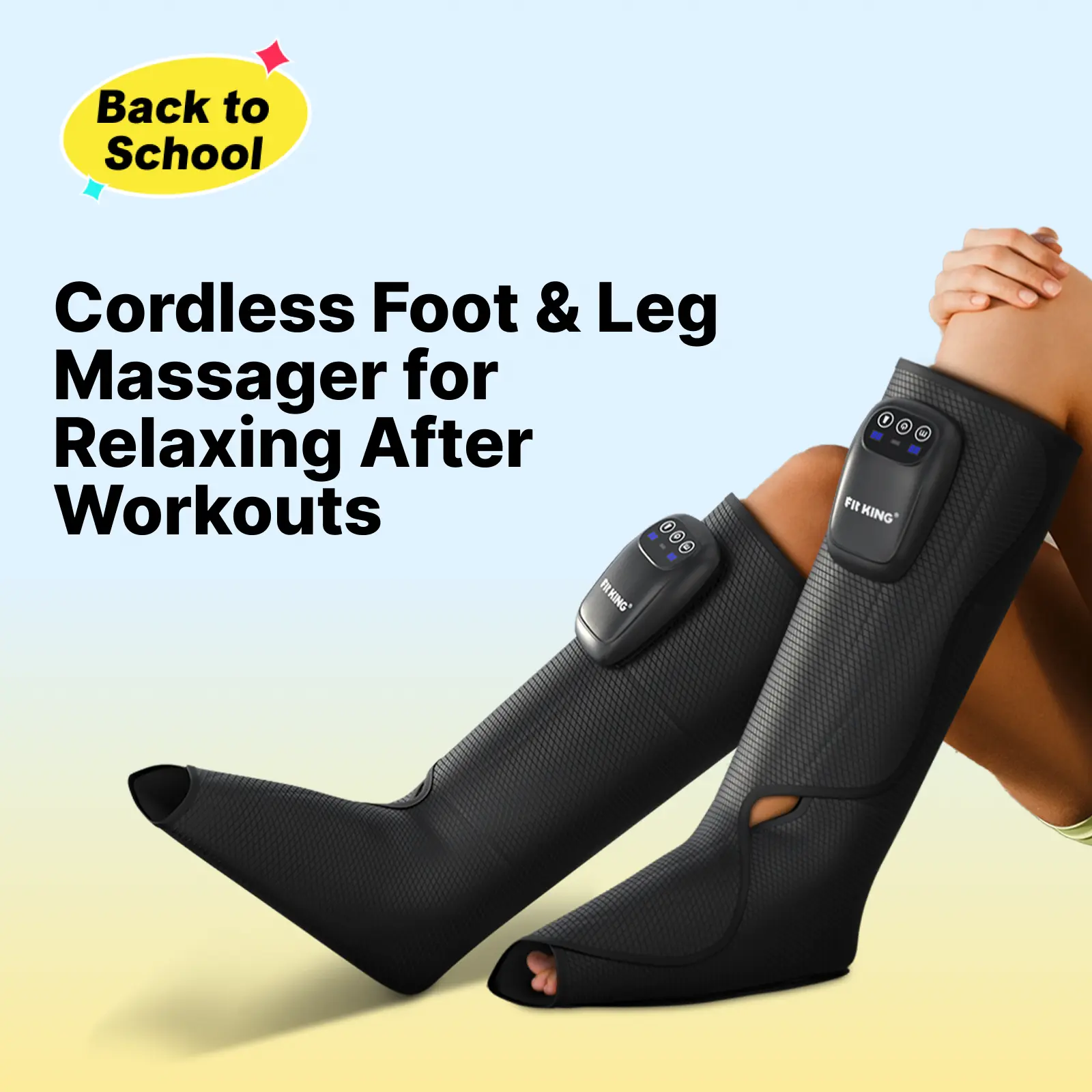 FIT KING Cordless Foot and Leg Massager with Rechargeable Massage Boots for Relaxing After Workouts - Perfect for Wellness Mothersday Gift,back to school,back to school haul