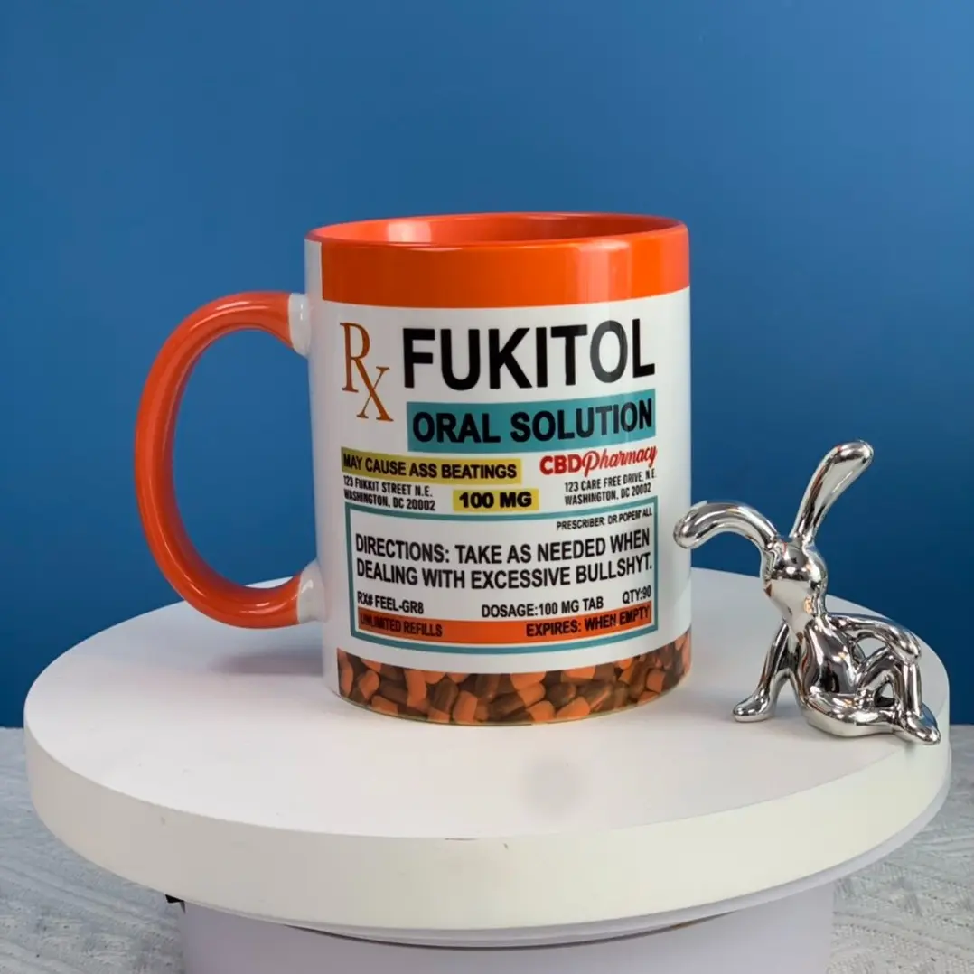 Fukitol Medicine mug, Funny, Sarcasm, Coffee Cup, Ceramic Mug - scs12299  Classic Drinkware Stylish