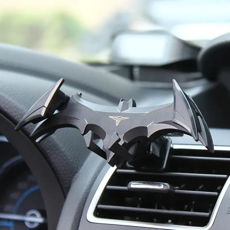 Bat-Shaped Gravity Buckle Car Phone Holder - Securely Supports 4-6.5 Inch Devices, Ideal for Any Car Air Outlet